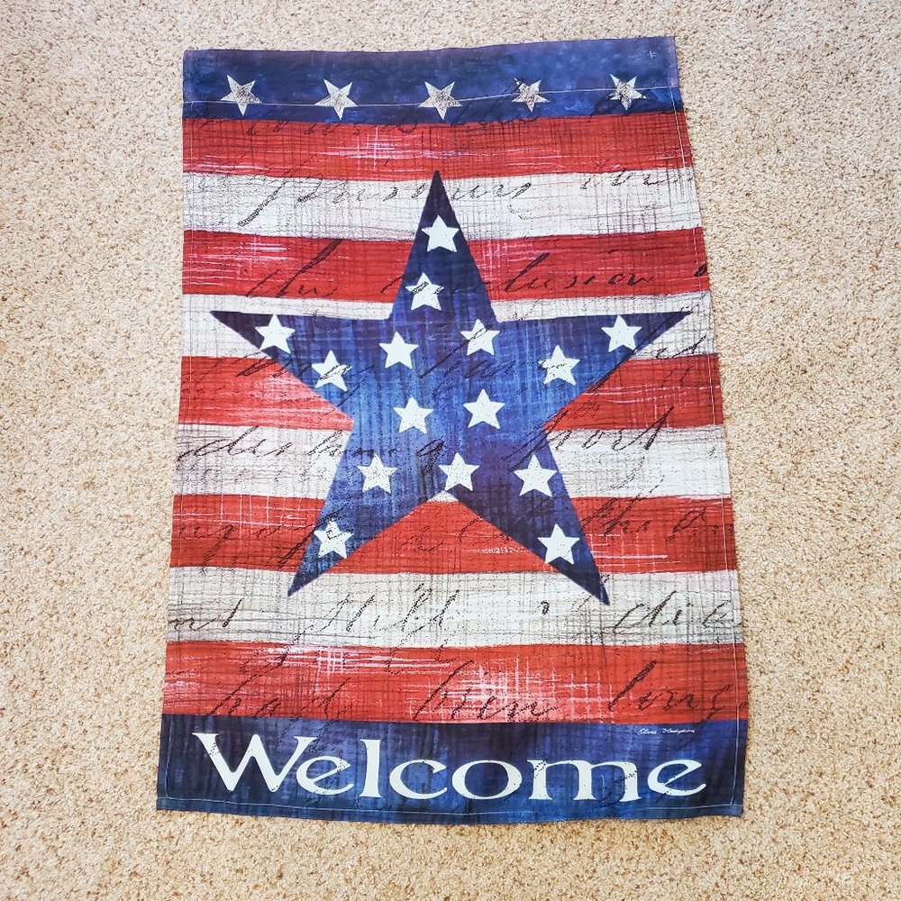 Patriotic House Flag, EUC